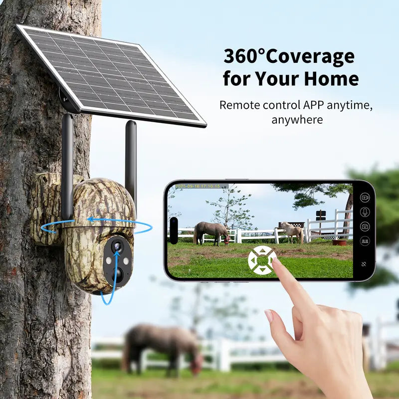 4G LTE Solar Security Camera CB114S 2K Camouflage